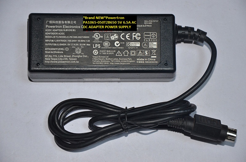 *Brand NEW*Powertron PA1065-050T2B650 5V 6.5A AC DC ADAPTER POWER SUPPLY - Click Image to Close